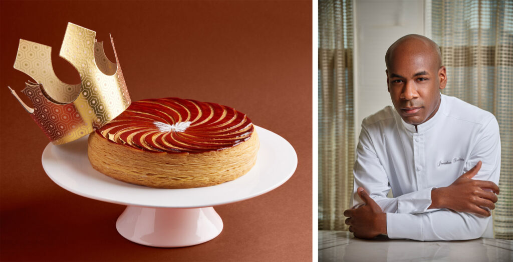 A photograph of the Royal Cake and one of the Chef