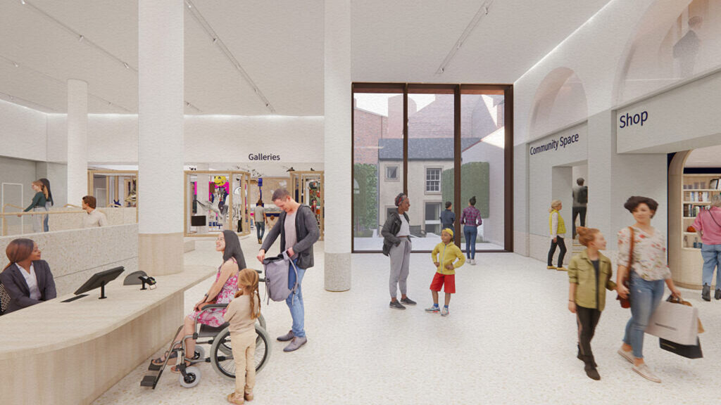 A rendering of the new visitors entrance area