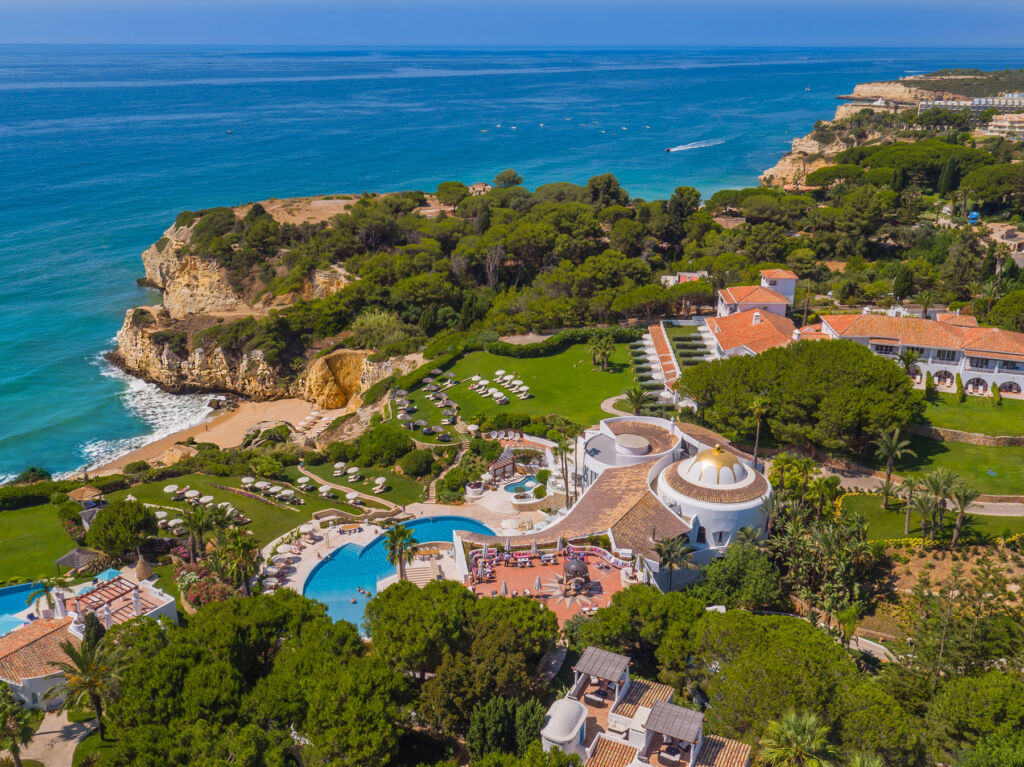 An aerial view of the resort