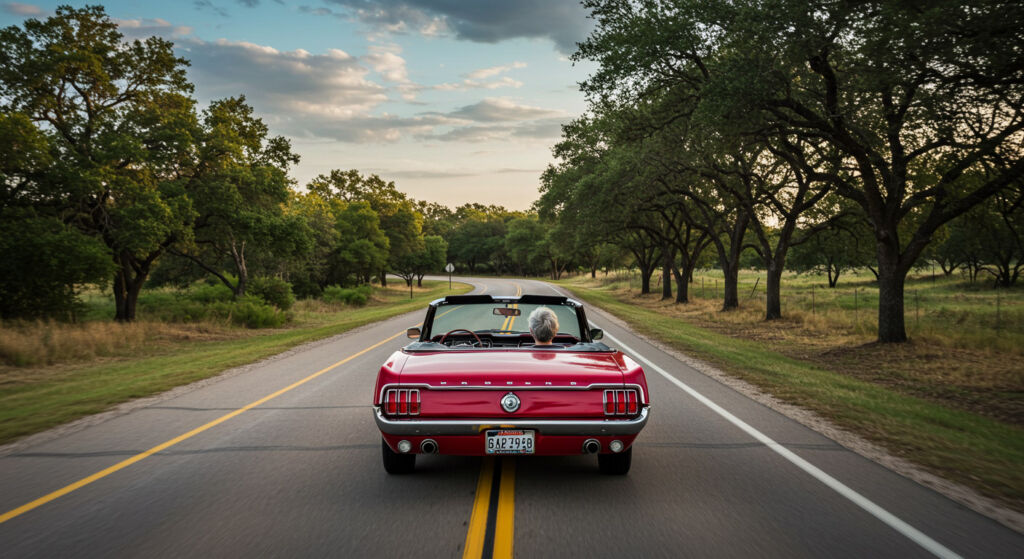 A tourist on a road trip in America