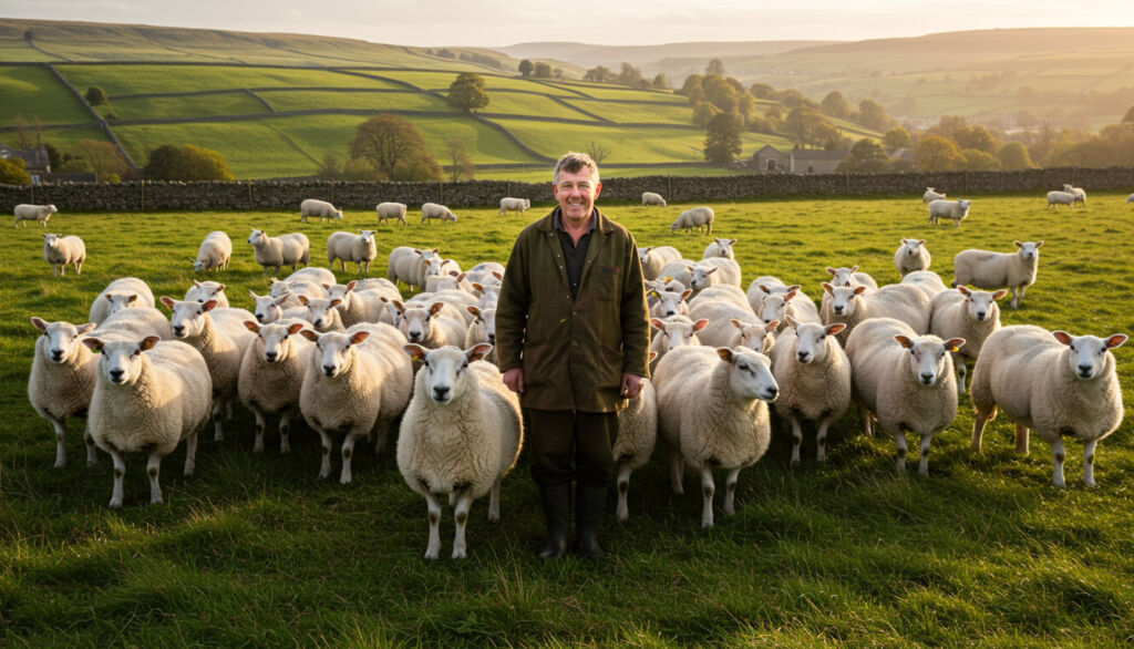 A farmer in Wensleydale, England