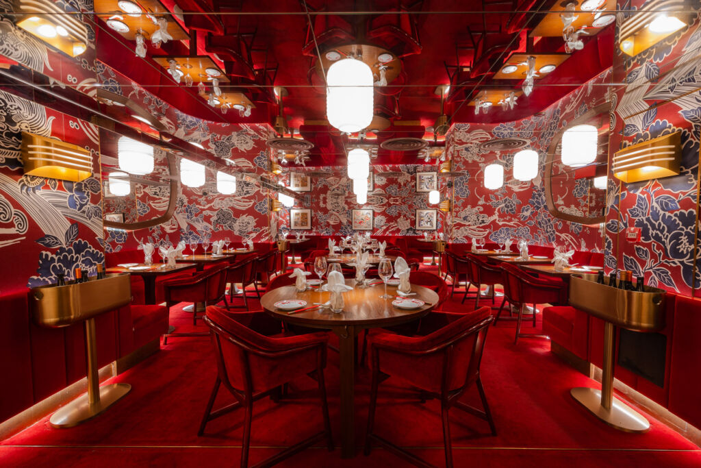 The restaurant's colourful interior