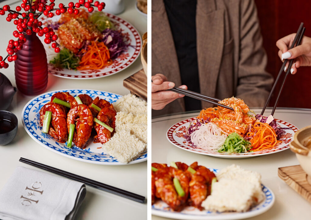 Two photographs showing the Chinese dishes at Holt's Café