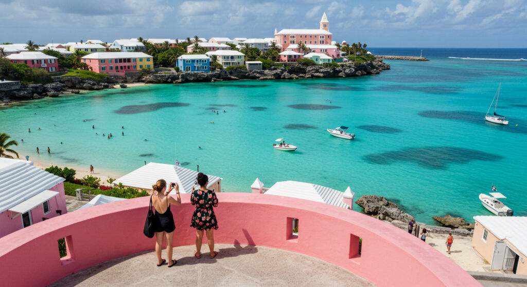 Female tourists enjoying the views