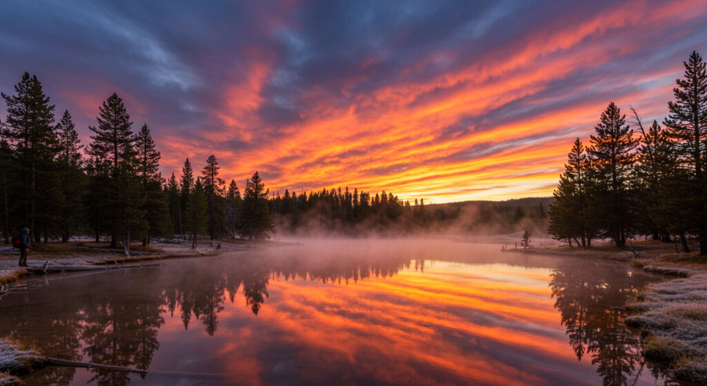 Yellowstone National Park at Sunset