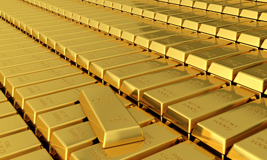 Rows of gold bars