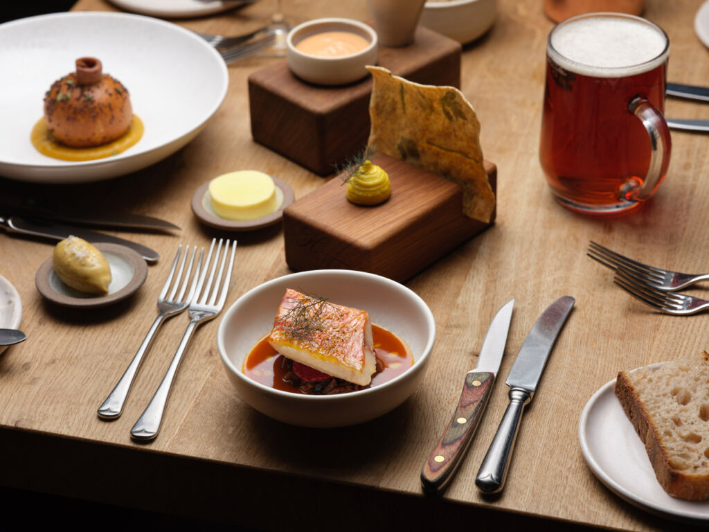 Starter dishes on a table